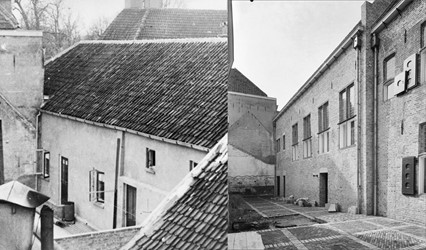<p>De rechter zijgevel van Blijmarkt 21 in 1965 links en rechts de gereconstrueerde gevel na afronding van de werkzaamheden in 1976 (beeldbank RCE). </p>
